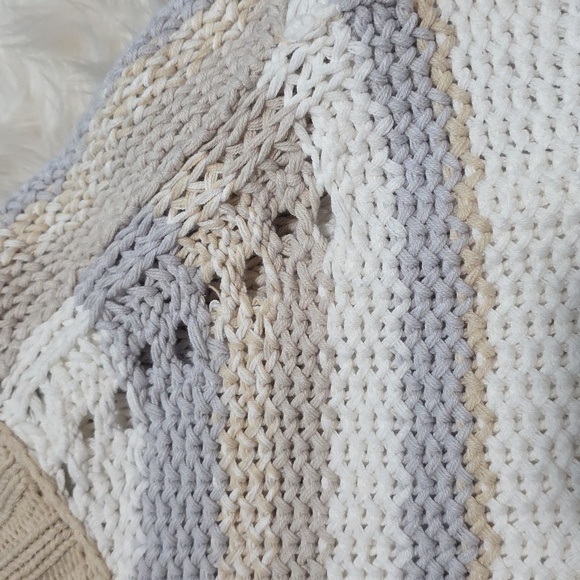 Free People Devon Cropped Striped Sweater- Small - Picture 6 of 9